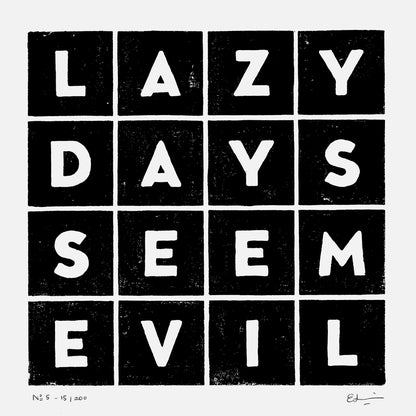 5-lazy-days-seem-evil-printmaking-art-print-eleni-sakelaris